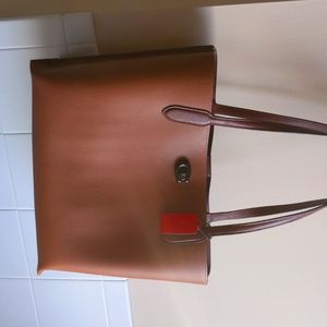 BRAND NEW COACH Central Tote in Cognac and Rust Tan with Signature Lining